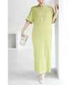 A loose long dress with a poking fabric