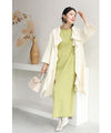 A loose long dress with a poking fabric