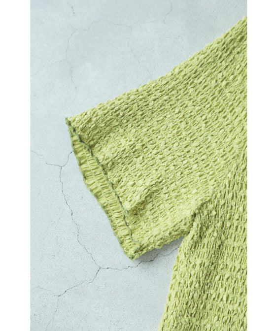 ぽこぽこ素材浮き立つゆったりロングワンピース