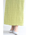 A loose long dress with a poking fabric