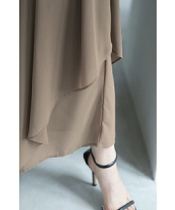 【セール商品返品交換不可】ふわり風を纏う重なるベールワイドパンツ