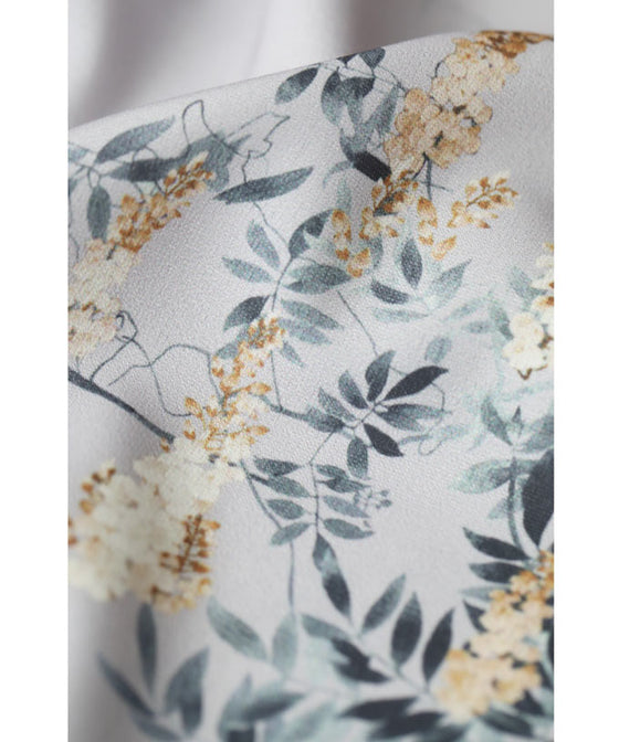 Weeping flower ribbon neck blouse top