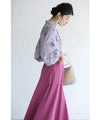 Weeping flower ribbon neck blouse top