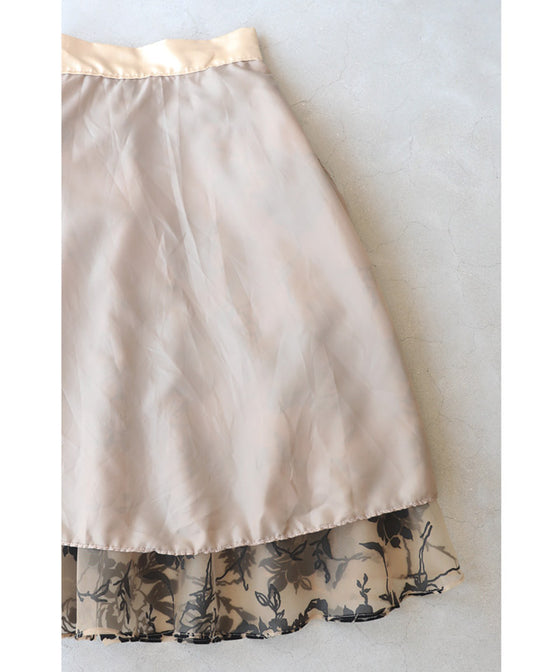 黒花浮かぶ磨りガラスベールミディアムスカート – ONE PEACE ONLINE
