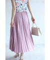A pleated midi skirt with a fluttering design