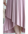 A pleated midi skirt with a fluttering design