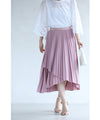 A pleated midi skirt with a fluttering design