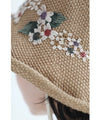 【セール商品返品交換不可】くったり柔らかな白花刺繍咲く帽子